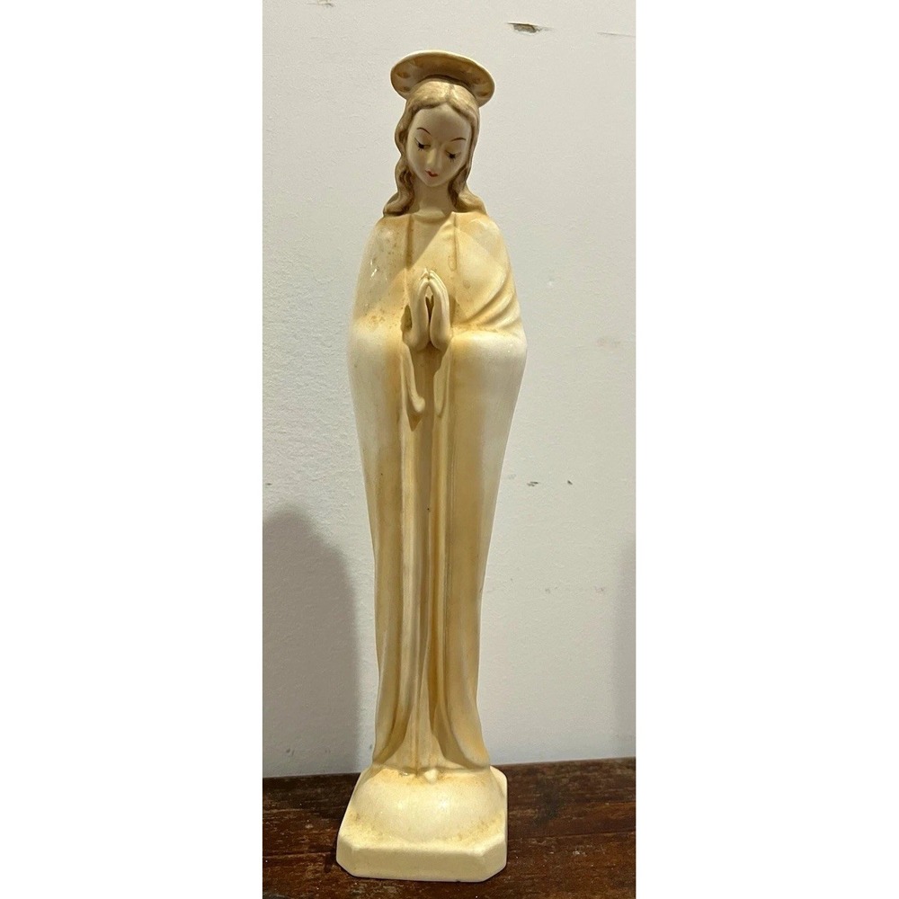 Virgin Mary Praying Statue Figurine with Halo Christian Religious Figure 11.5in